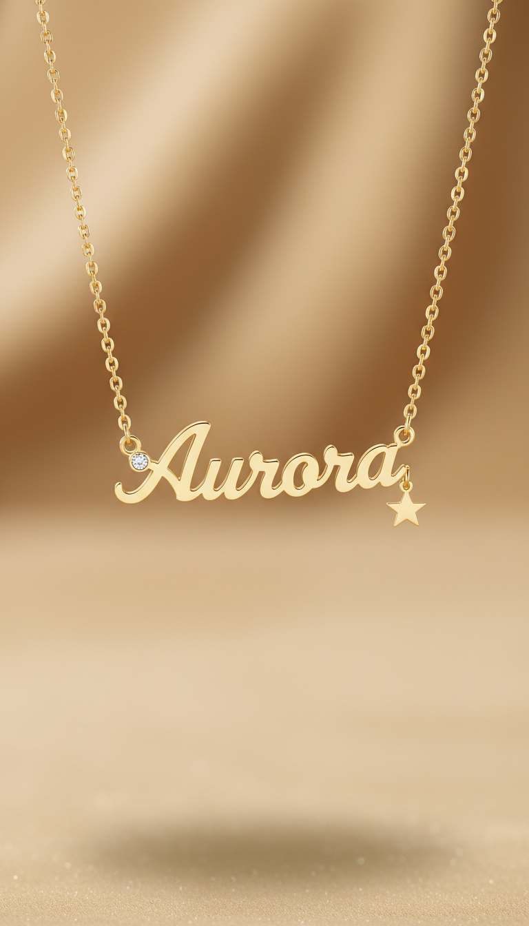 Custom Name Necklace in Gold Plating